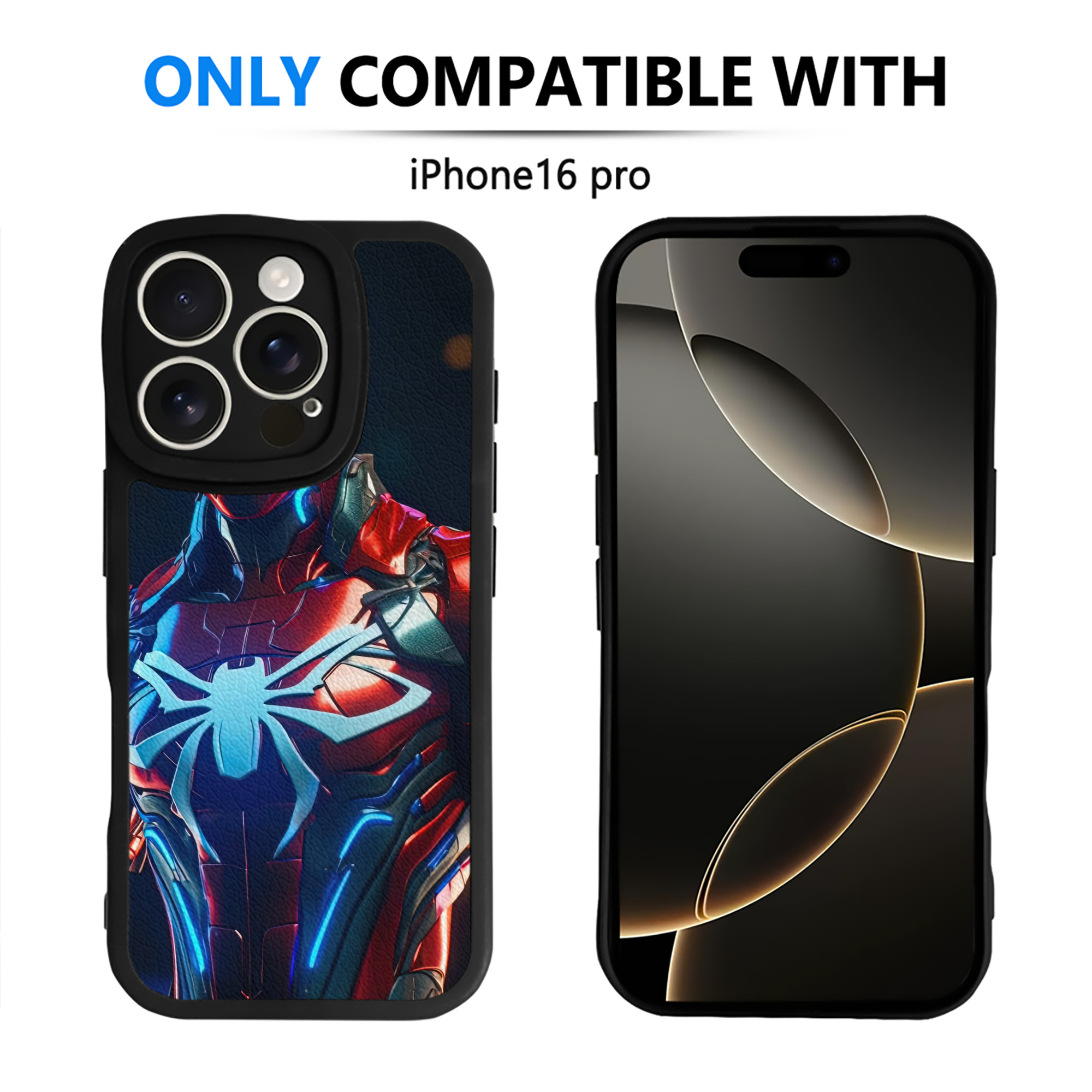 （画像用） Spider Man スパイダーマン 【iPhone 16シリーズ対応】シリコンスマホケース（レザー調） 材質：シリコン